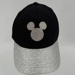 Mickey Mouse Logo Silver Glitter Hat adult